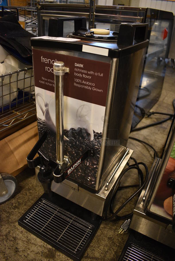 NICE! 2014 Bunn Model SH SERVER Stainless Steel Satellite Server on 2014 Bunn Model 1SH STAND Stainless Steel Commercial Countertop Coffee Server Stand w/ Drip Tray. 120 Volts, 1 Phase. 10x18x24. Tested and Working! - Image 2 of 6
