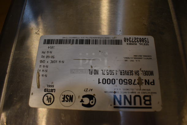 NICE! 2014 Bunn Model SH SERVER Stainless Steel Satellite Server on 2014 Bunn Model 1SH STAND Stainless Steel Commercial Countertop Coffee Server Stand w/ Drip Tray. 120 Volts, 1 Phase. 10x18x24. Tested and Working! - Image 5 of 6