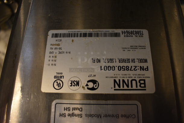 NICE! 2014 Bunn Model SH SERVER Stainless Steel Satellite Server on 2014 Bunn Model 1SH STAND Stainless Steel Commercial Countertop Coffee Server Stand w/ Drip Tray. 120 Volts, 1 Phase. 10x18x24. Tested and Working! - Image 5 of 6