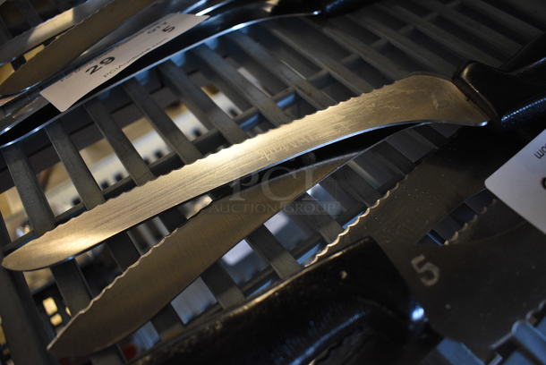 5 Metal Serrated Bread Knives. 14". 5 Times Your Bid! - Image 2 of 2