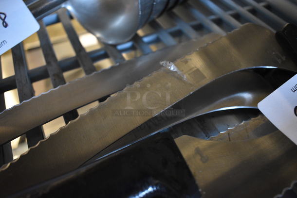 5 Metal Serrated Bread Knives. 14". 5 Times Your Bid! - Image 2 of 2