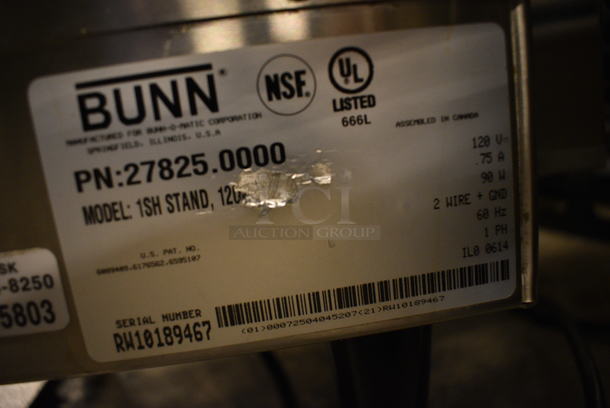 NICE! 2014 Bunn Model 1SH STAND Stainless Steel Commercial Countertop Coffee Server Stand w/ Drip Tray. 120 Volts, 1 Phase. 10x18x11.5. Tested and Working! - Image 6 of 6