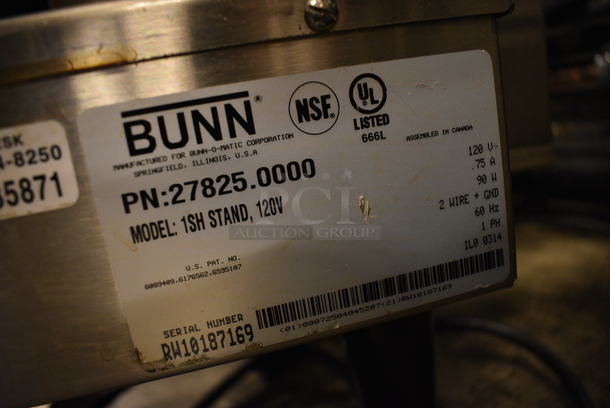 NICE! 2014 Bunn Model 1SH STAND Stainless Steel Commercial Countertop Coffee Server Stand w/ Drip Tray. 120 Volts, 1 Phase. 10x18x11.5. Tested and Working! - Image 6 of 6