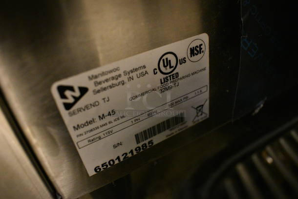 SWEET! Manitowoc SerVend Model M-45 Stainless Steel Commercial Countertop Ice Machine and Dispenser. 115 Volts, 1 Phase. 15x28x29. Unit Was Working When Removed - Image 5 of 7