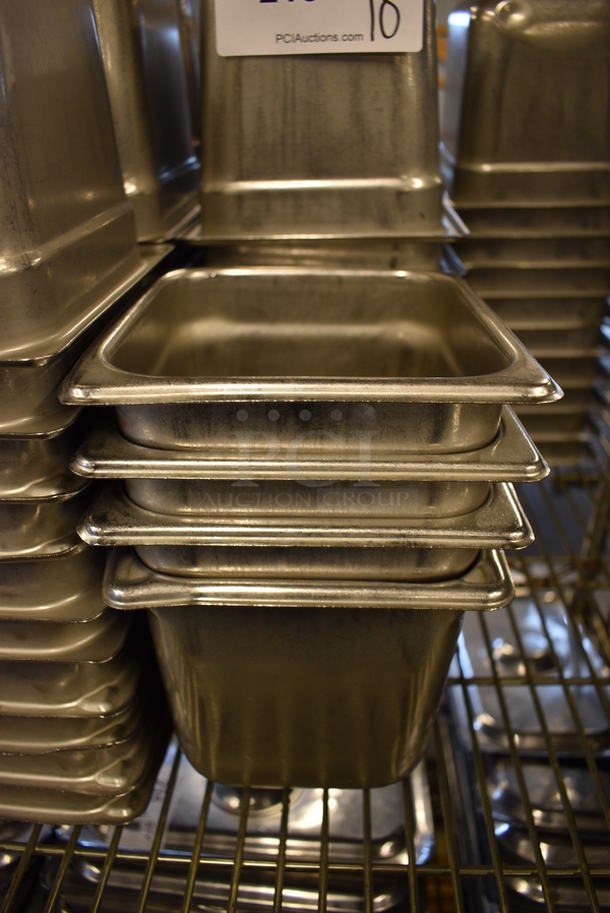 4 Stainless Steel 1/6 Size Drop In Bins. 1/6x6. 4 Times Your Bid!