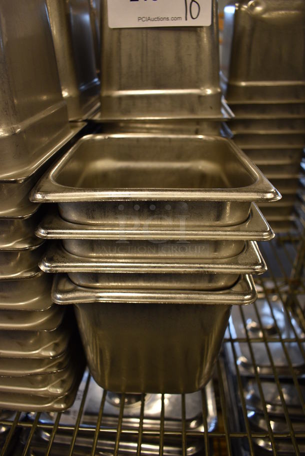 10 Stainless Steel 1/6 Size Drop In Bins. 1/6x6. 10 Times Your Bid! - Image 1 of 3