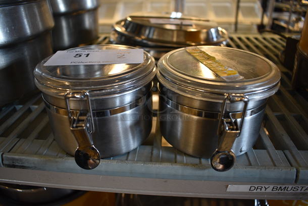 2 Chrome Finish Containers. 6x5x3.5. 2 Times Your Bid!