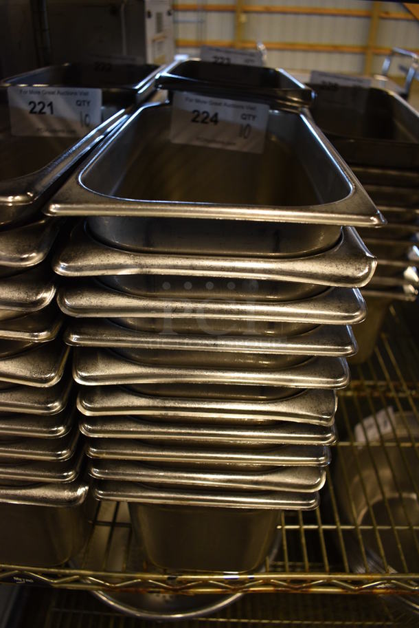 10 Stainless Steel 1/3 Size Drop In Bins. 1/3x6. 10 Times Your Bid!