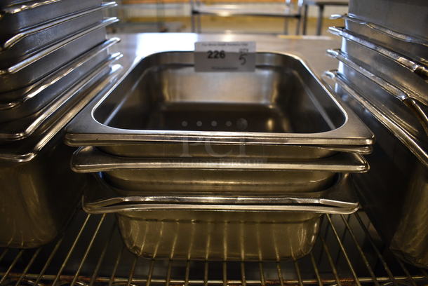 5 Stainless Steel 1/2 Size Drop In Bins. 1/2x4. 5 Times Your Bid! - Image 1 of 3