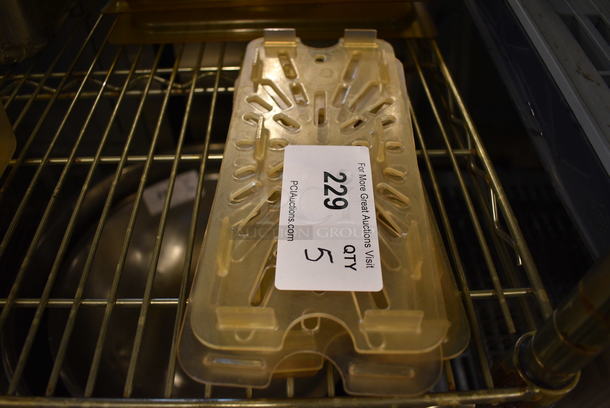 5 Poly Amber Colored 1/3 Size Drop In Bin Straining Inserts. 5 Times Your Bid! - Image 1 of 2