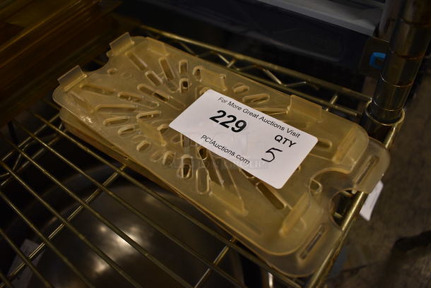 5 Poly Amber Colored 1/3 Size Drop In Bin Straining Inserts. 5 Times Your Bid! - Image 2 of 2