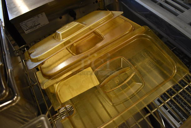 5 Poly Amber Colored 1/3 Size Drop In Bin Lids. 5 Times Your Bid! - Image 2 of 3