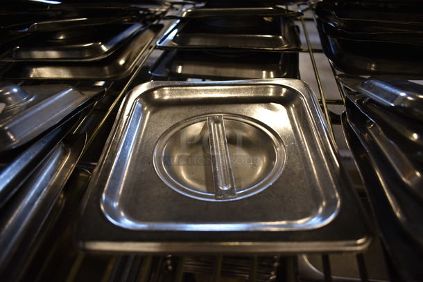 10 Stainless Steel 1/6 Size Drop In Bin Lids. 10 Times Your Bid! - Image 1 of 3