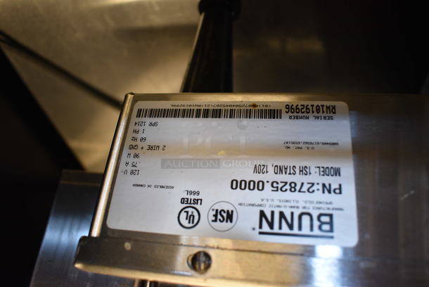 NICE! 2014 Bunn Model 1SH STAND Stainless Steel Commercial Countertop Coffee Server Stand w/ Drip Tray. 120 Volts, 1 Phase. 10x18x11.5. Tested and Working! - Image 4 of 4