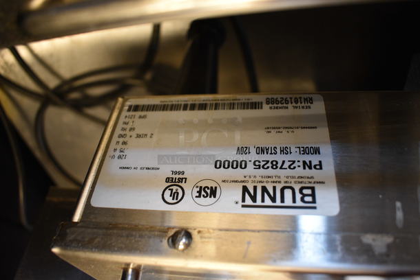 NICE! 2014 Bunn Model 1SH STAND Stainless Steel Commercial Countertop Coffee Server Stand w/ Drip Tray. 120 Volts, 1 Phase. 10x18x11.5. Tested and Working! - Image 4 of 4