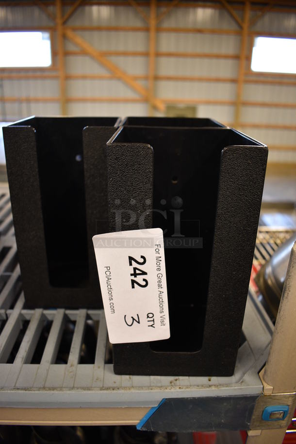 3 Black Poly Countertop Brochure Holders. 4.5x4.5x8. 3 Times Your Bid! - Image 1 of 3