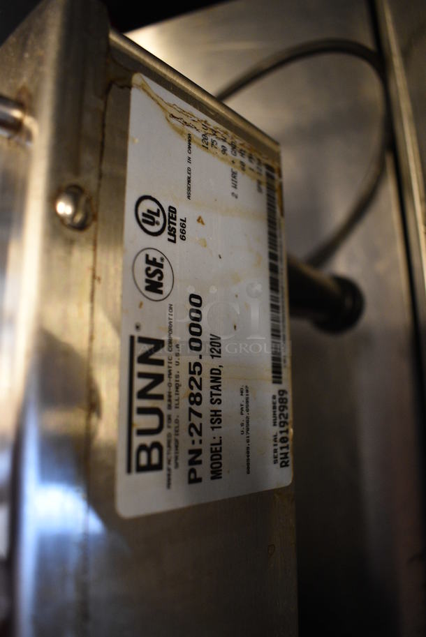 NICE! 2014 Bunn Model 1SH STAND Stainless Steel Commercial Countertop Coffee Server Stand w/ Drip Tray. 120 Volts, 1 Phase. 10x18x11.5. Tested and Working! - Image 4 of 4