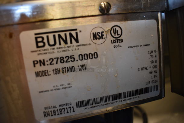 NICE! 2014 Bunn Model 1SH STAND Stainless Steel Commercial Countertop Coffee Server Stand w/ Drip Tray. 120 Volts, 1 Phase. 10x18x11.5. Tested and Working! - Image 4 of 4