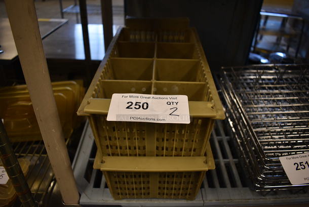 2 Tan Poly Silverware Caddy. 17x8x6. 2 Times Your Bid!