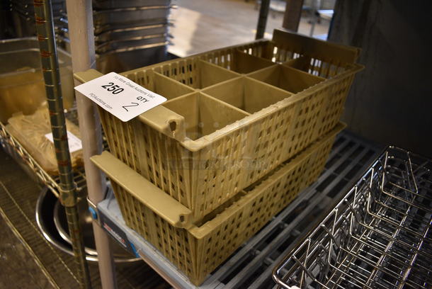 2 Tan Poly Silverware Caddy. 17x8x6. 2 Times Your Bid! - Image 2 of 3