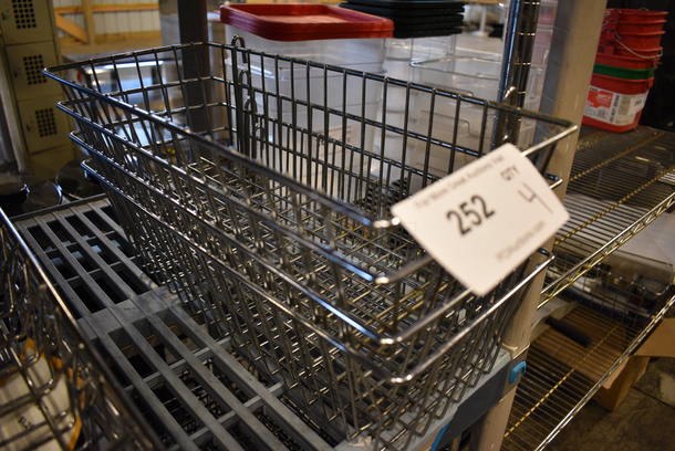 4 Chrome Finish Metal Baskets. 17.5x8x5.5. 4 Times Your Bid! - Image 1 of 3