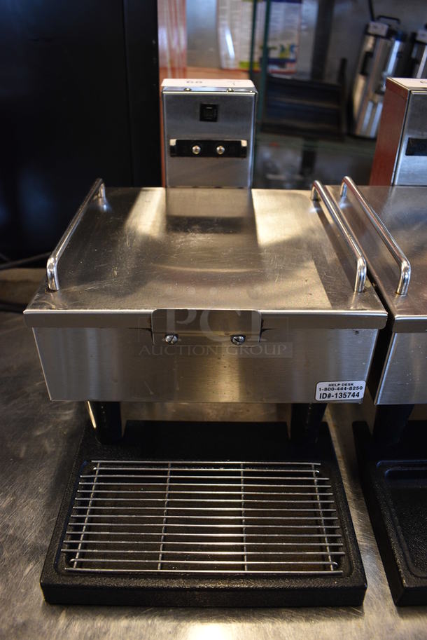 NICE! 2014 Bunn Model 1SH STAND Stainless Steel Commercial Countertop Coffee Server Stand w/ Drip Tray. 120 Volts, 1 Phase. 10x18x11.5. Tested and Working!