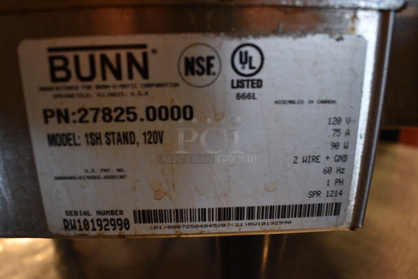 NICE! 2014 Bunn Model 1SH STAND Stainless Steel Commercial Countertop Coffee Server Stand w/ Drip Tray. 120 Volts, 1 Phase. 10x18x11.5. Tested and Working! - Image 4 of 4