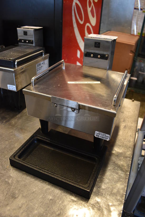 NICE! 2014 Bunn Model 1SH STAND Stainless Steel Commercial Countertop Coffee Server Stand w/ Drip Tray. Missing Drip Tray Grate. 120 Volts, 1 Phase. 10x18x11.5. Tested and Working! - Image 3 of 4