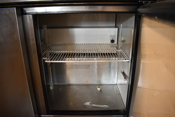 GREAT! 2012 True Model TUC-48-LP ENERGY STAR Stainless Steel Commercial 2 Door Work Top Cooler on Commercial Casters. 115 Volts, 1 Phase. 48.5x30x32. Tested and Working! - Image 4 of 6