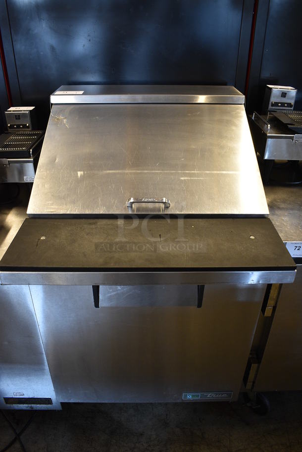 SWEET! 2016 True Model TSSU-27-12M-C-HC Stainless Steel Commercial Sandwich Salad Bain Marie Mega Top w/ Cutting Board on Commercial Casters. 115 Volts, 1 Phase. 27.5x34x45. Tested and Working!
