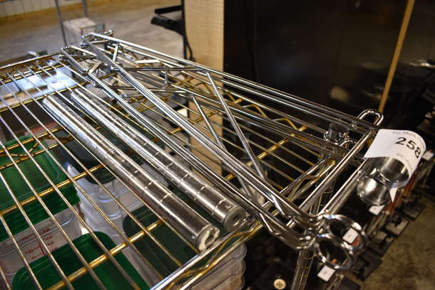 ALL ONE MONEY! Lot of 2 Chrome Finish Bracket and 2 Poles! 26x1.5x14 - Image 1 of 2