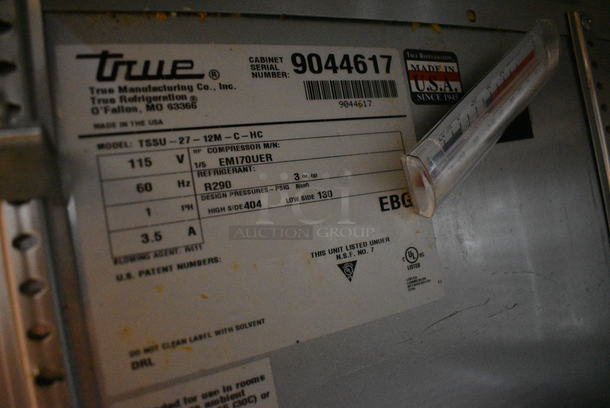 SWEET! 2016 True Model TSSU-27-12M-C-HC Stainless Steel Commercial Sandwich Salad Bain Marie Mega Top w/ Cutting Board on Commercial Casters. 115 Volts, 1 Phase. 27.5x34x45. Tested and Working! - Image 6 of 6