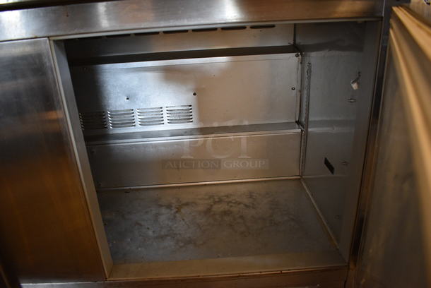 GREAT! Beverage Air Stainless Steel Commercial 2 Door Work Top Cooler on Commercial Casters. 115 Volts, 1 Phase. 60x29x36. Tested and Working! - Image 5 of 5