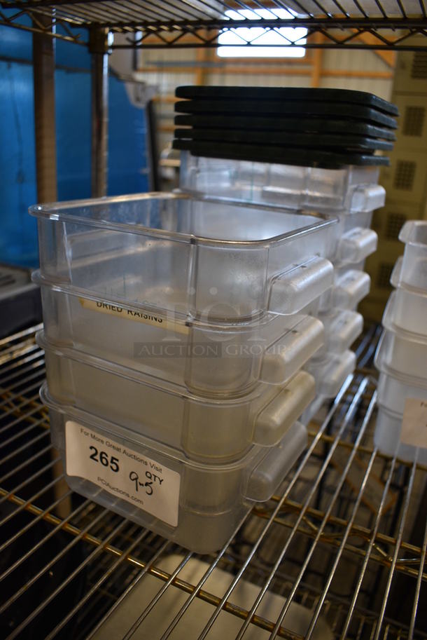 9 Clear Poly 2 Quart Containers w/ 5 Green Lids. 7x8x4. 9 Times Your Bid! - Image 2 of 4