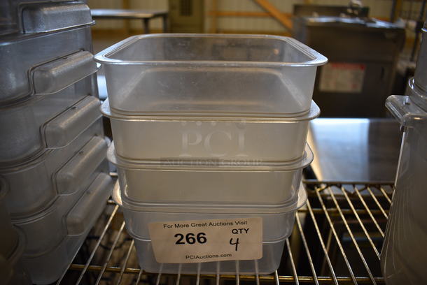 4 Clear Poly 2 Quart Containers. 7x7x4. 4 Times Your Bid!