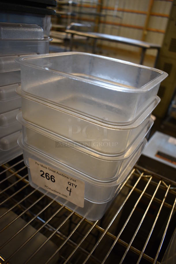 4 Clear Poly 2 Quart Containers. 7x7x4. 4 Times Your Bid! - Image 2 of 3
