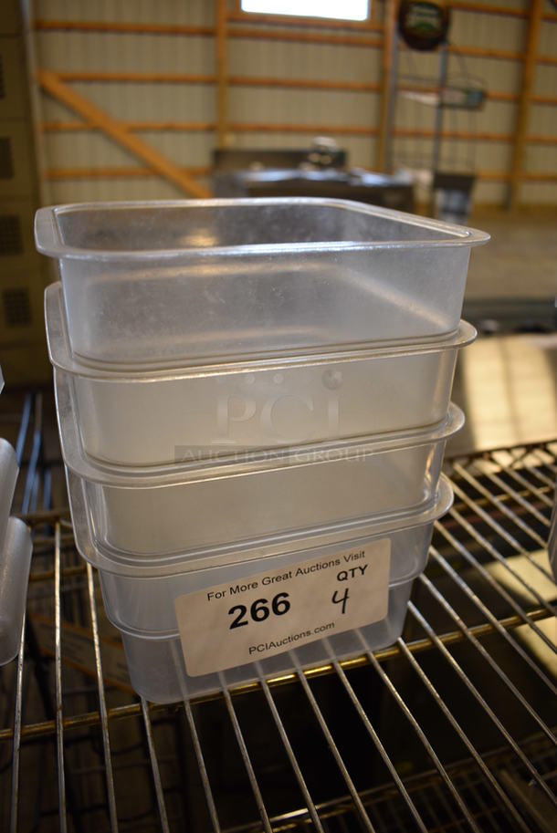 4 Clear Poly 2 Quart Containers. 7x7x4. 4 Times Your Bid! - Image 3 of 3