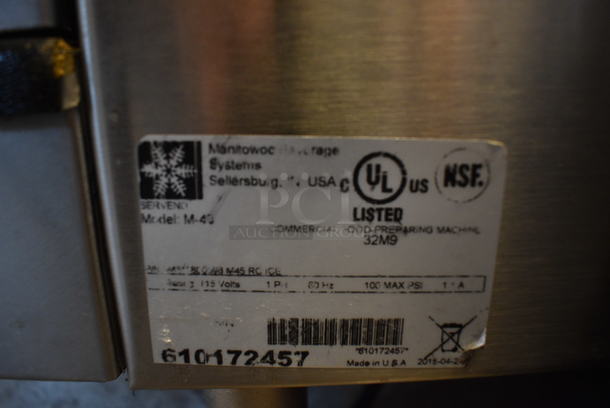 SWEET! Manitowoc SerVend Model M-40 Stainless Steel Commercial Countertop Ice Machine and Dispenser. 115 Volts, 1 Phase. 15x28x29. Unit Was Working When Removed - Image 7 of 8