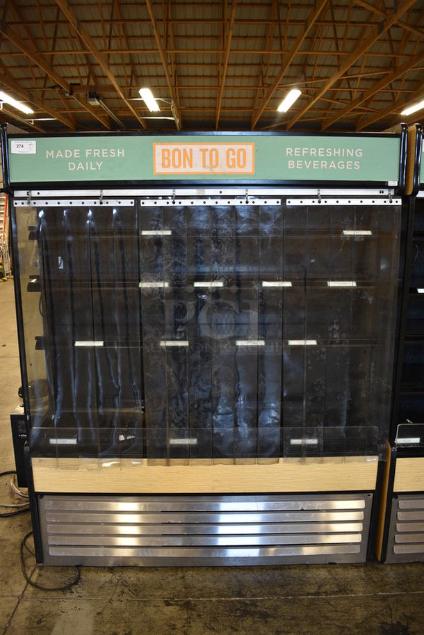 GREAT! Structural Oasis Model B62EW Stainless Steel Commercial Open Grab N Go Merchandiser w/ Metal Shelves and Poly Cooler Strips on Commercial Casters. 115/230 Volts, 1 Phase. 66x25x83. Unit Was Working When Removed