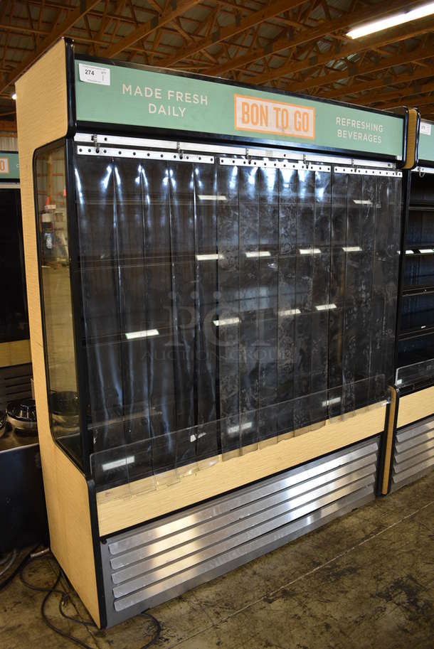 GREAT! Structural Oasis Model B62EW Stainless Steel Commercial Open Grab N Go Merchandiser w/ Metal Shelves and Poly Cooler Strips on Commercial Casters. 115/230 Volts, 1 Phase. 66x25x83. Unit Was Working When Removed - Image 2 of 6