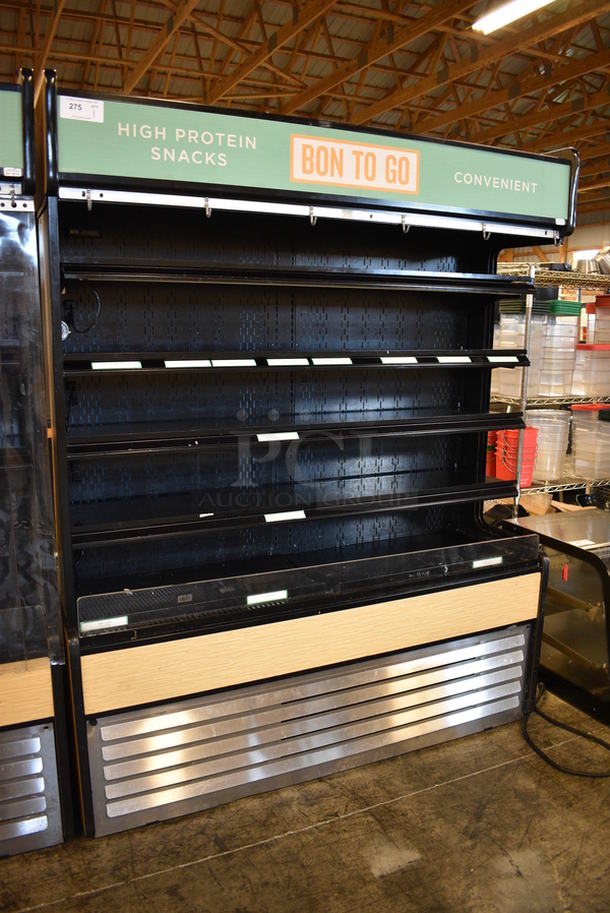 GREAT! Structural Oasis Model B62EW Stainless Steel Commercial Open Grab N Go Merchandiser w/ Metal Shelves on Commercial Casters. Missing Right Side Glass Pane. 115/230 Volts, 1 Phase. 66x25x83. Unit Was Working When Removed - Image 2 of 6