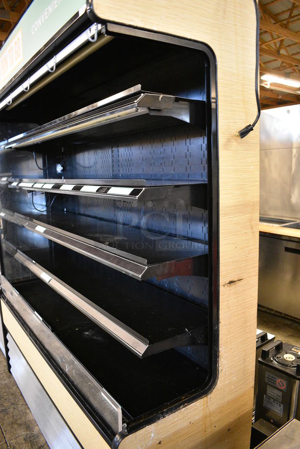 GREAT! Structural Oasis Model B62EW Stainless Steel Commercial Open Grab N Go Merchandiser w/ Metal Shelves on Commercial Casters. Missing Right Side Glass Pane. 115/230 Volts, 1 Phase. 66x25x83. Unit Was Working When Removed - Image 5 of 6