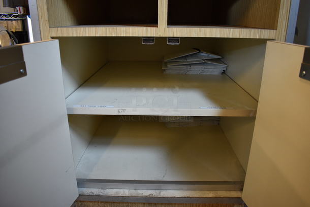 Wood Pattern Counter w/ 2 Doors and Stone Pattern Countertop on Commercial Casters. 24x30x34 - Image 5 of 5