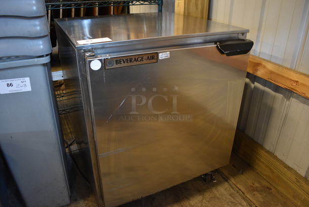 GREAT! Beverage Air Model UCR27A-24-23 Stainless Steel Commercial Single Door Work Top Cooler on Commercial Casters. 115 Volts, 1 Phase. 27x30x32. Tested and Working! - Image 2 of 5