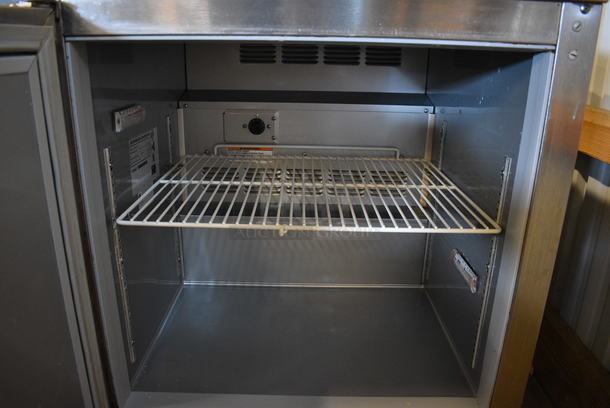 GREAT! Beverage Air Model UCR27A-24-23 Stainless Steel Commercial Single Door Work Top Cooler on Commercial Casters. 115 Volts, 1 Phase. 27x30x32. Tested and Working! - Image 4 of 5