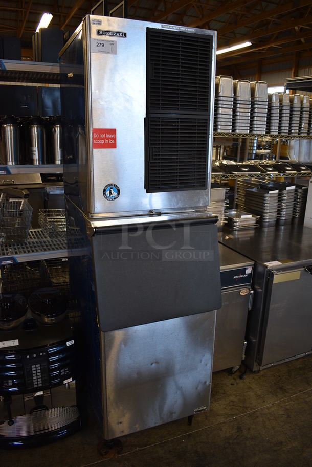 GORGEOUS! 2012 Hoshizaki Model KM-515MAH Stainless Steel Commercial Ice Machine Head on Stainless Steel Commercial Ice Bin. 115-120 Volts, 1 Phase. 22.5x33x77. Unit Was Working When Removed - Image 3 of 7