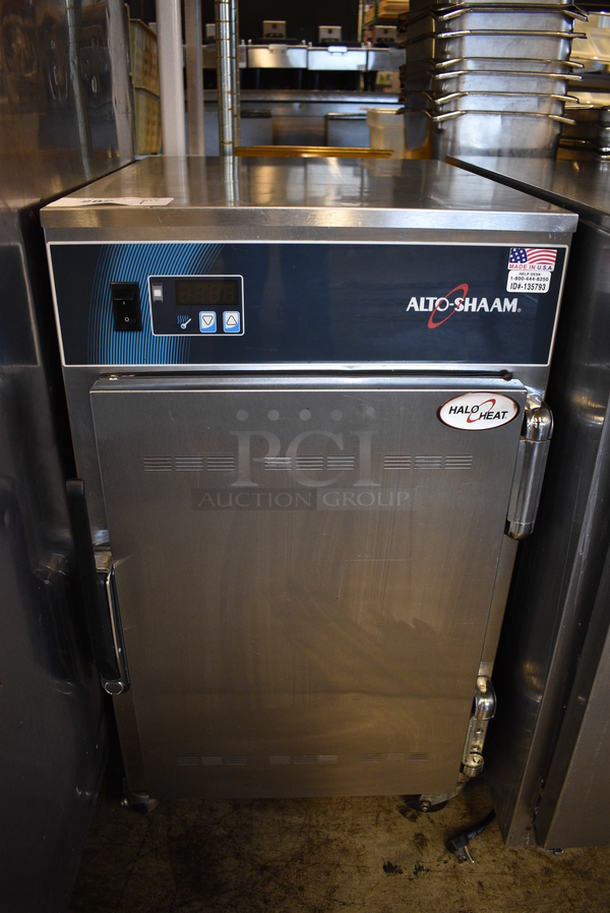 SWEET! 2014 Alto Shaam Model 500-S Stainless Steel Commercial Holding Cabinet on Commercial Casters. 120 Volts, 1 Phase. 18x25x32. Tested and Working! - Image 1 of 7