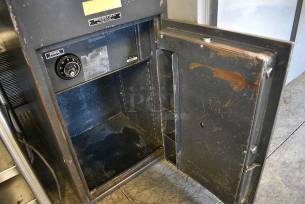 Boston Black Metal Single Compartment Drop Safe. Comes w/ Combination! Does Not Come w/ Key for Inner Compartment. 20x21x40 - Image 9 of 10