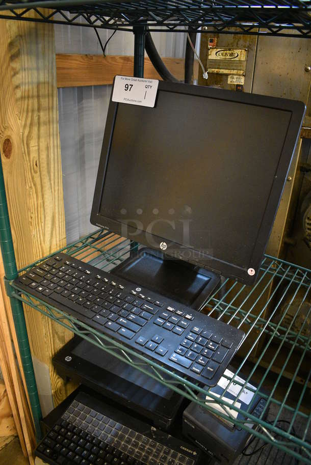 HP Model HSTND-4011-F 17" Computer Monitor w/ Keyboard - Image 2 of 5
