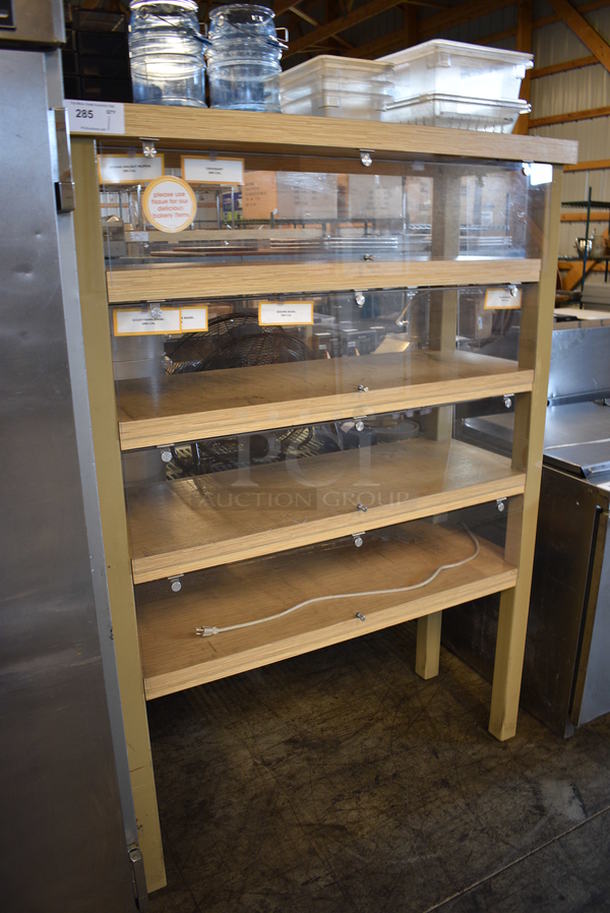 Wood Pattern 5 Tier Shelving Unit w/ Poly Flaps. 49.5x19.5x69.5 - Image 2 of 4